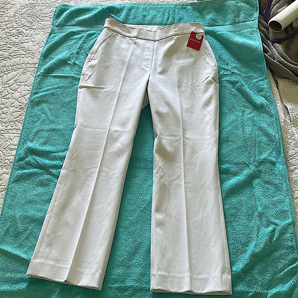 Spanx white kick flare pants